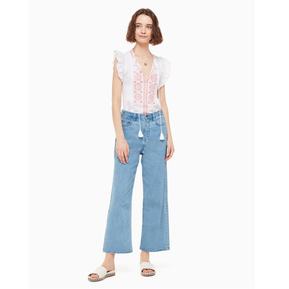 NWT! Kate Spade 100% Cotton mosaic embroidered Top